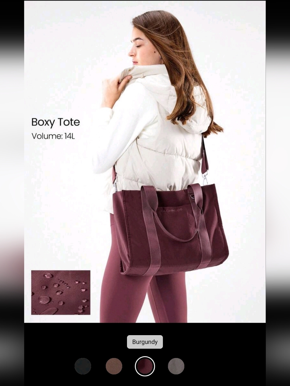 SHEIN Glowmode Burgundy Tote